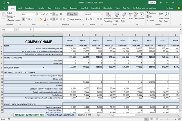 Financial Statement Excel Template :: SoftwareHub NG